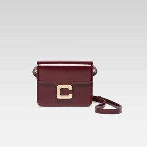 Carel Paris Mini Sorbonne Burgundy Glossy Leather Bag